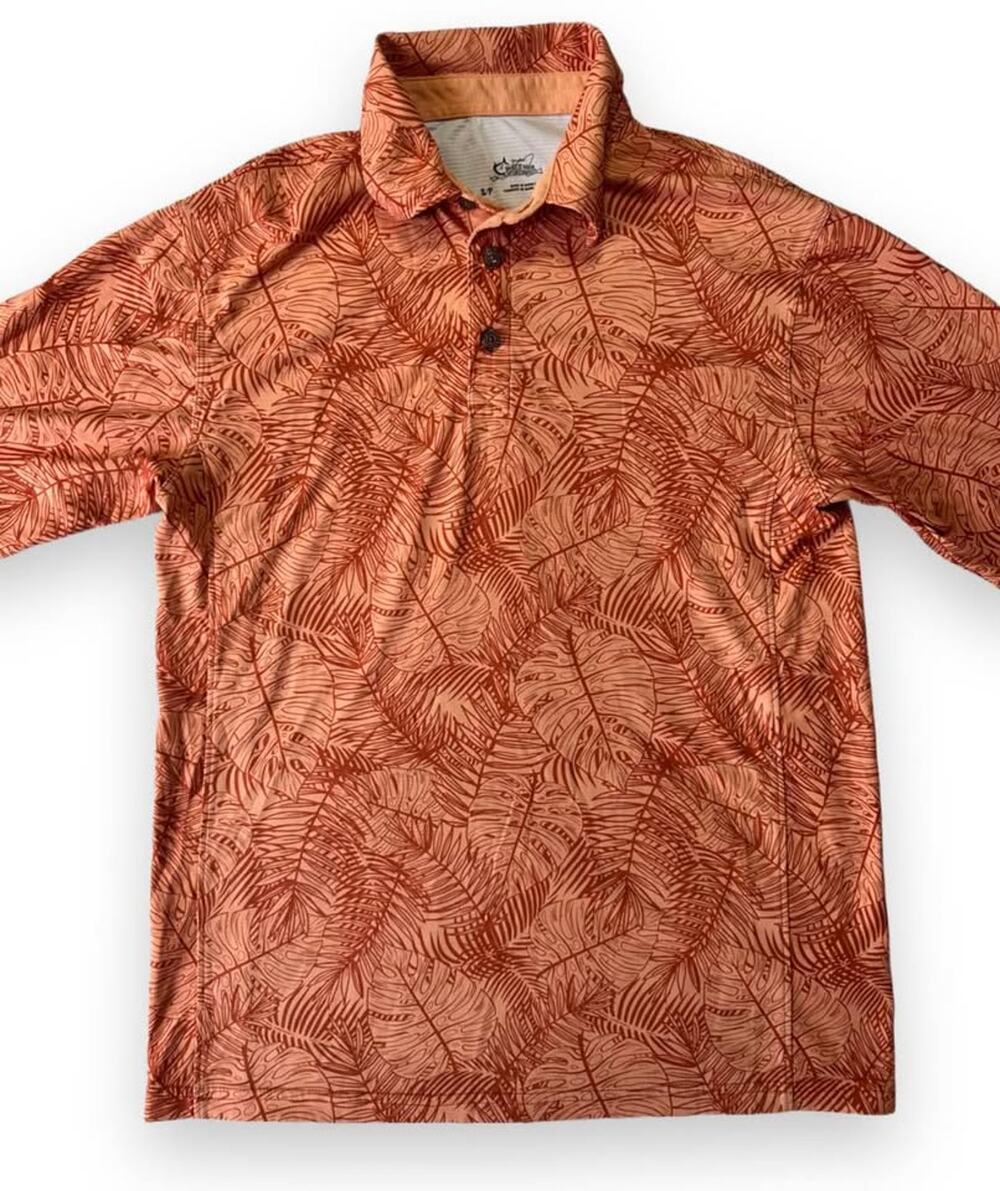 Mens World Wide Sportsman Palm Leaf Polo Shirt Size Small